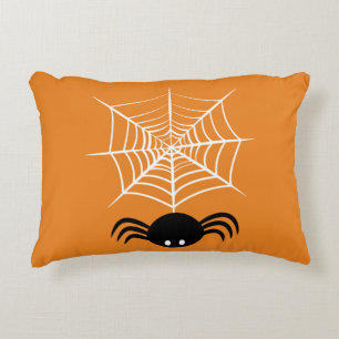 Spooky Halloween Spider Illustration Decorative Cushion
