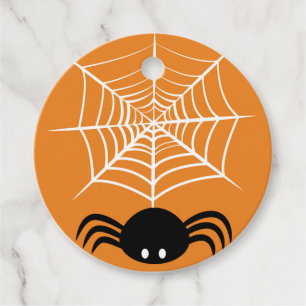Spooky Halloween Spider Illustration Favour Tags