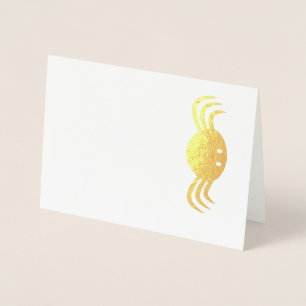 Spooky Halloween Spider Illustration Foil Card