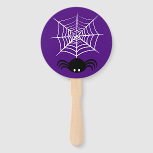 Spooky Halloween Spider Illustration Hand Fan