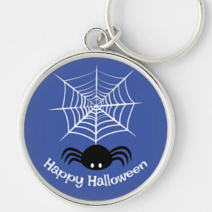 Spooky Halloween Spider Illustration Key Ring