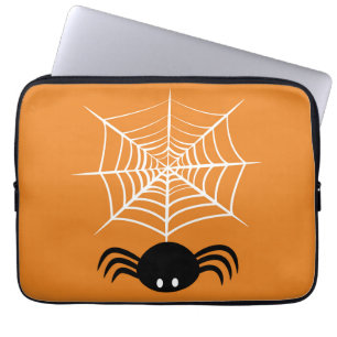 Spooky Halloween Spider Illustration Laptop Sleeve