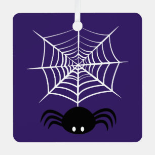 Spooky Halloween Spider Illustration Metal Tree Decoration