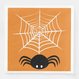 Spooky Halloween Spider Illustration Napkin