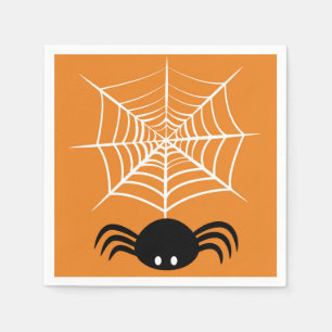 Spooky Halloween Spider Illustration Napkin