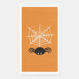 Spooky Halloween Spider Illustration Napkin