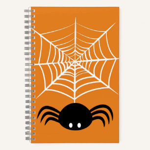 Spooky Halloween Spider Illustration Notebook