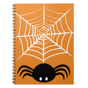 Spooky Halloween Spider Illustration Notebook