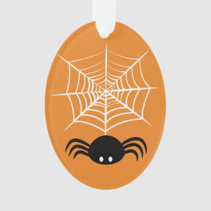 Spooky Halloween Spider Illustration Ornament