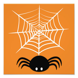 Spooky Halloween Spider Illustration Photo Print