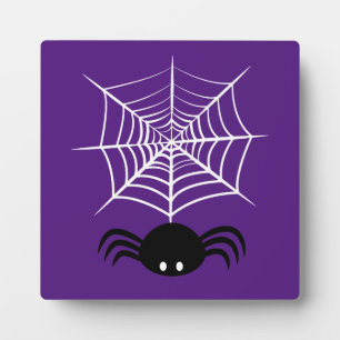 Spooky Halloween Spider Illustration Plaque