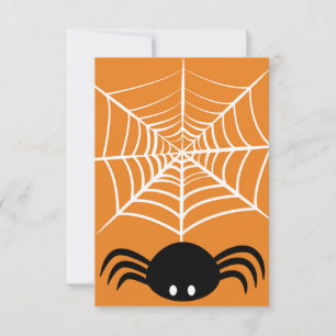 Spooky Halloween Spider Illustration RSVP Card