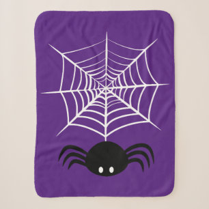 Spooky Halloween Spider Illustration Sherpa Blanket