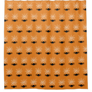 Spooky Halloween Spider Illustration Shower Curtain