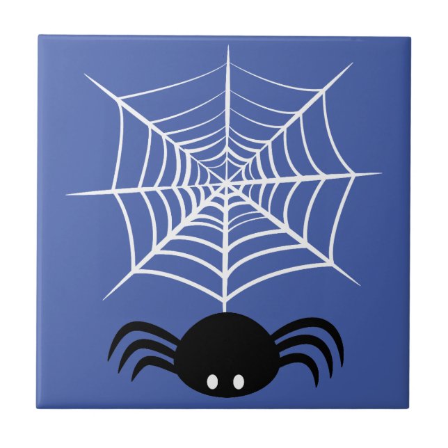 Spooky Halloween Spider Illustration Tile (Front)