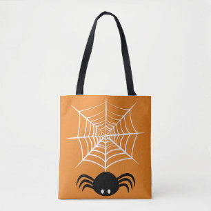 Spooky Halloween Spider Illustration Tote Bag