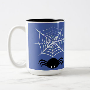 Spooky Halloween Spider Illustration Two-Tone Coffee Mug