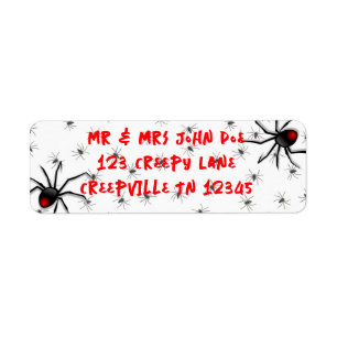 Spooky Halloween Spider Return Address Labels