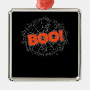 Spooky Halloween Spider Web Boo Gift Idea Metal Tree Decoration