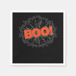 Spooky Halloween Spider Web Boo Gift Idea Napkin
