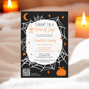 Spooky Halloween Spider web cute baby shower Invitation