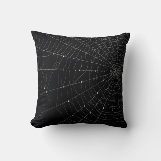 Spooky Halloween Spider Web Pillow (Front)