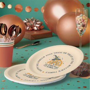 Spooky Halloween symbols pattern Paper Plate