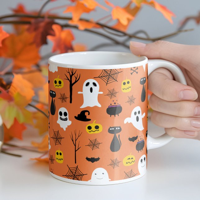 Spooky Halloween symbols seamless pattern Mug (Creator Uploaded)