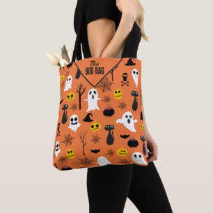 Spooky Halloween symbols seamless pattern Tote Bag