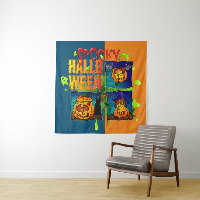 Spooky Halloween Tapestry (In Situ)