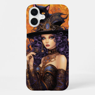 SPOOKY HALLOWEEN TAROT CARD WOMAN & BLACK CAT iPhone 16 PLUS CASE
