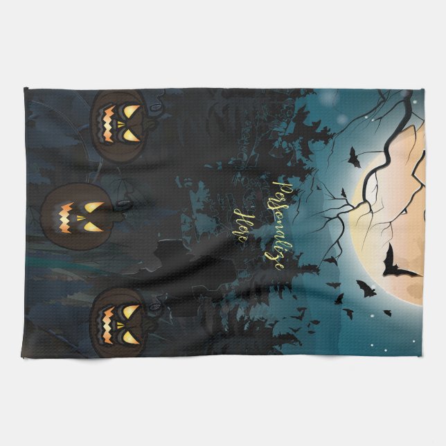 Spooky Halloween Tea Towel (Horizontal)