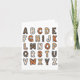 Spooky Halloween Teacher Alphabet Card
