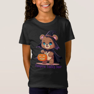 Spooky Halloween Teddy Bear Vampire Cartoon  T-Shirt