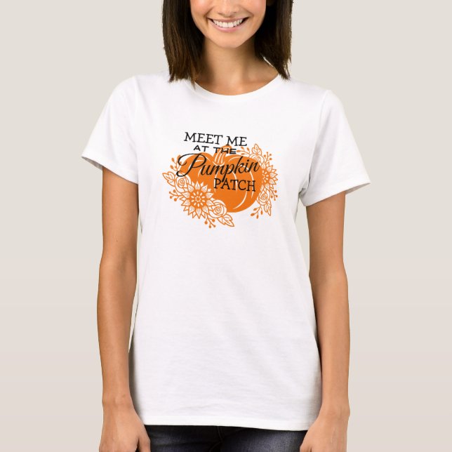 Spooky Halloween Tee, Meet Me at the Pumpkin Patch T-Shirt (Front)
