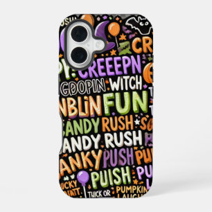 Spooky Halloween Text Pattern Phone Case