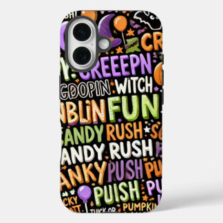  Spooky Halloween Text Pattern Phone Case