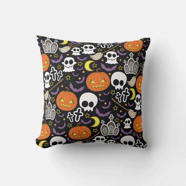 Spooky Halloween: Themed Background Design. Cushion (Front)
