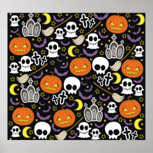 Spooky Halloween: Themed Background Design. Poster