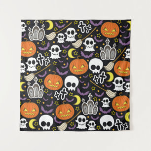 Spooky Halloween: Themed Background Design. Tapestry