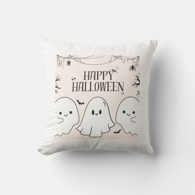 Spooky Halloween Throw Pillow (Front)
