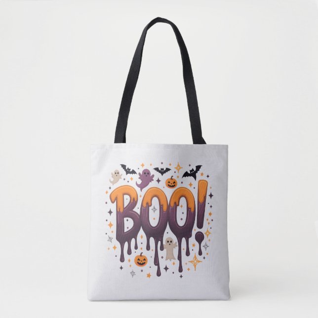 Spooky Halloween Tote Bag | Fun Trick or Treat Des (Front)