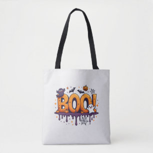 Spooky Halloween Tote Bag Fun Trick or Treat Des