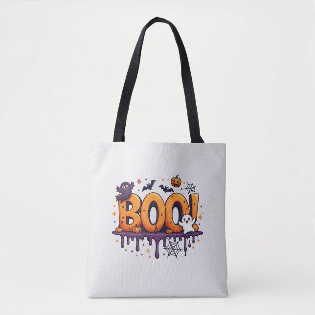 Spooky Halloween Tote Bag | Fun Trick or Treat Des (Front)