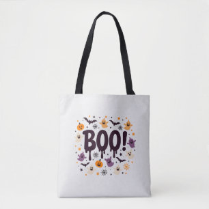 Spooky Halloween Tote Bag Fun Trick or Treat Des