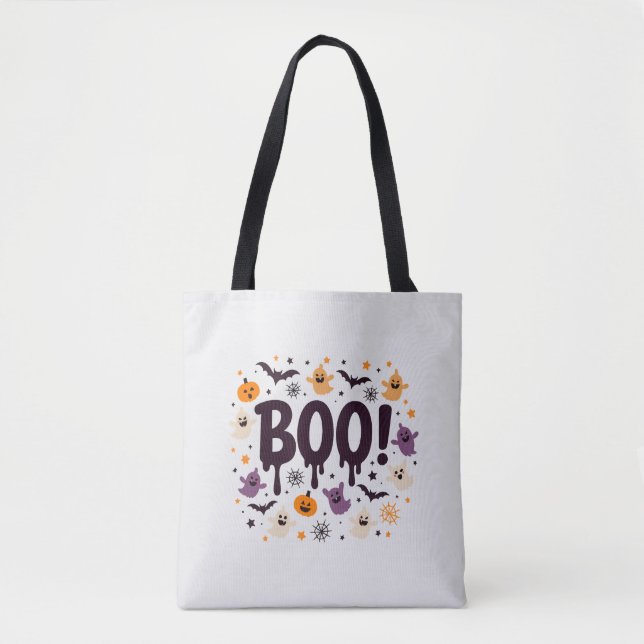 Spooky Halloween Tote Bag | Fun Trick or Treat Des (Front)