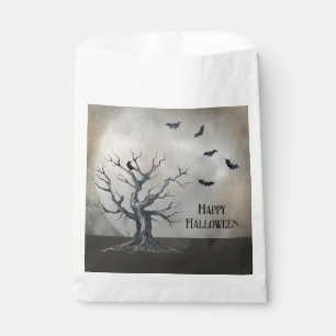 Spooky Halloween Tree with Raven and Bats Favour Bags