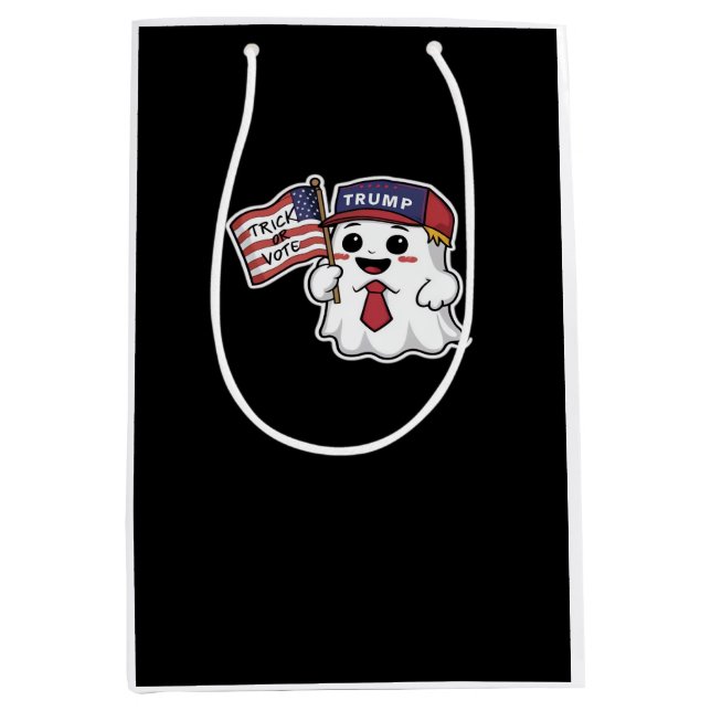 Spooky, Halloween, Trick Or Vote, I Always Get Gho Medium Gift Bag (Front)