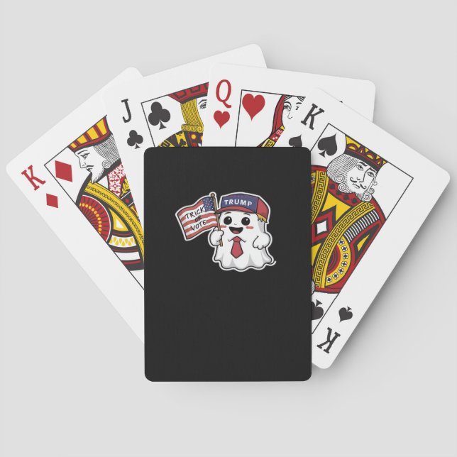 Spooky, Halloween, Trick Or Vote, I Always Get Gho Playing Cards (Back)