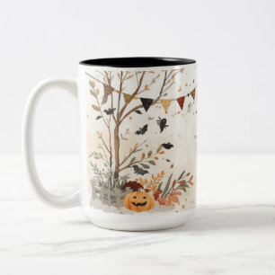 Spooky Halloween Two-Tone Mug - 15 oz Fall.